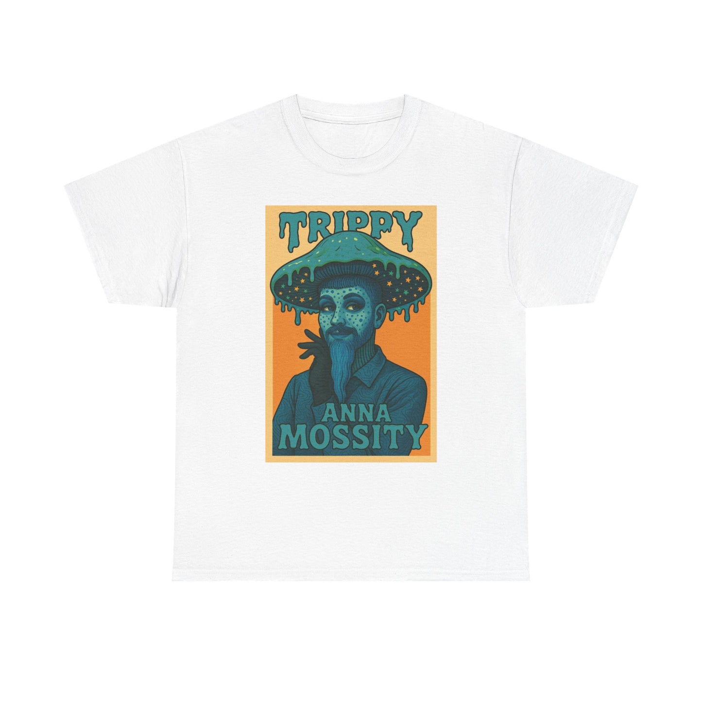 Trippy Unisex Heavy Cotton Tee with Anna Mossity Design - Perfect for Music Festivals or Casual Outings