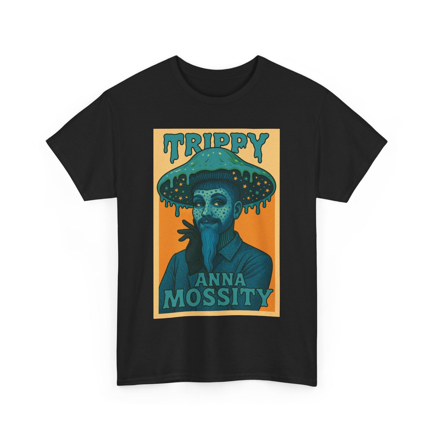 Trippy Unisex Heavy Cotton Tee with Anna Mossity Design - Perfect for Music Festivals or Casual Outings