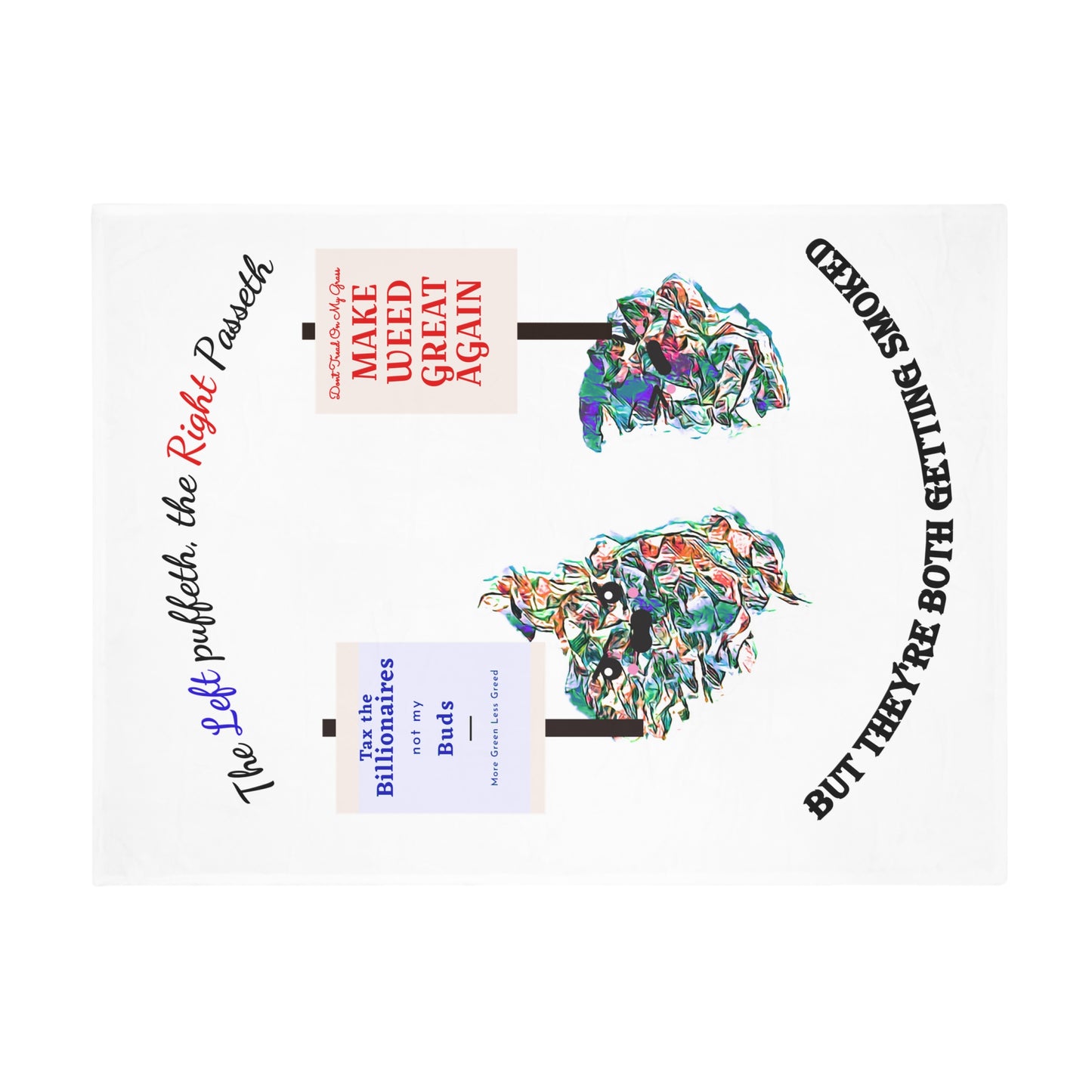 Political Pun Plush Fleece Blanket - "United Strains of America"