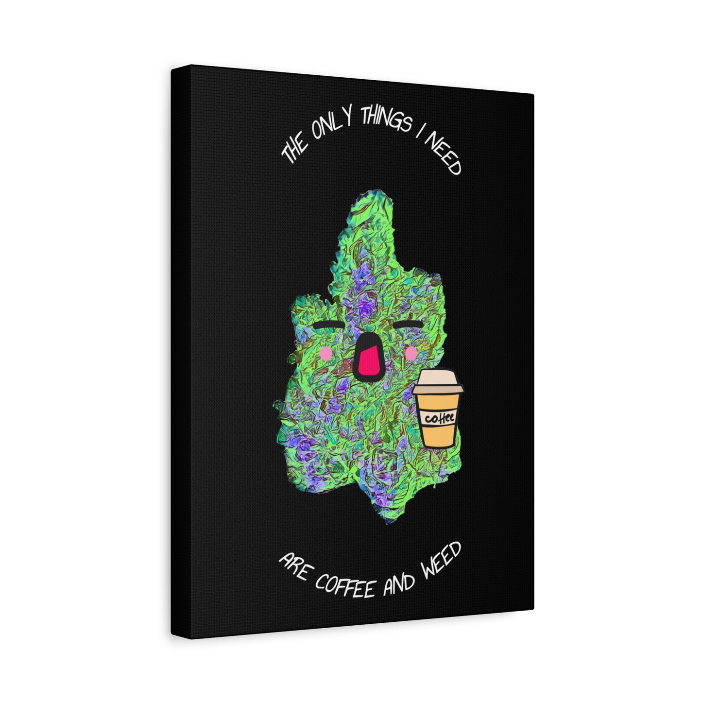 Coffee and Cannabis Matte Canvas Wall Art, Stretched Canvas Print, Home Decor, Funny Wall Art, Unique Gift for Coffee Lovers