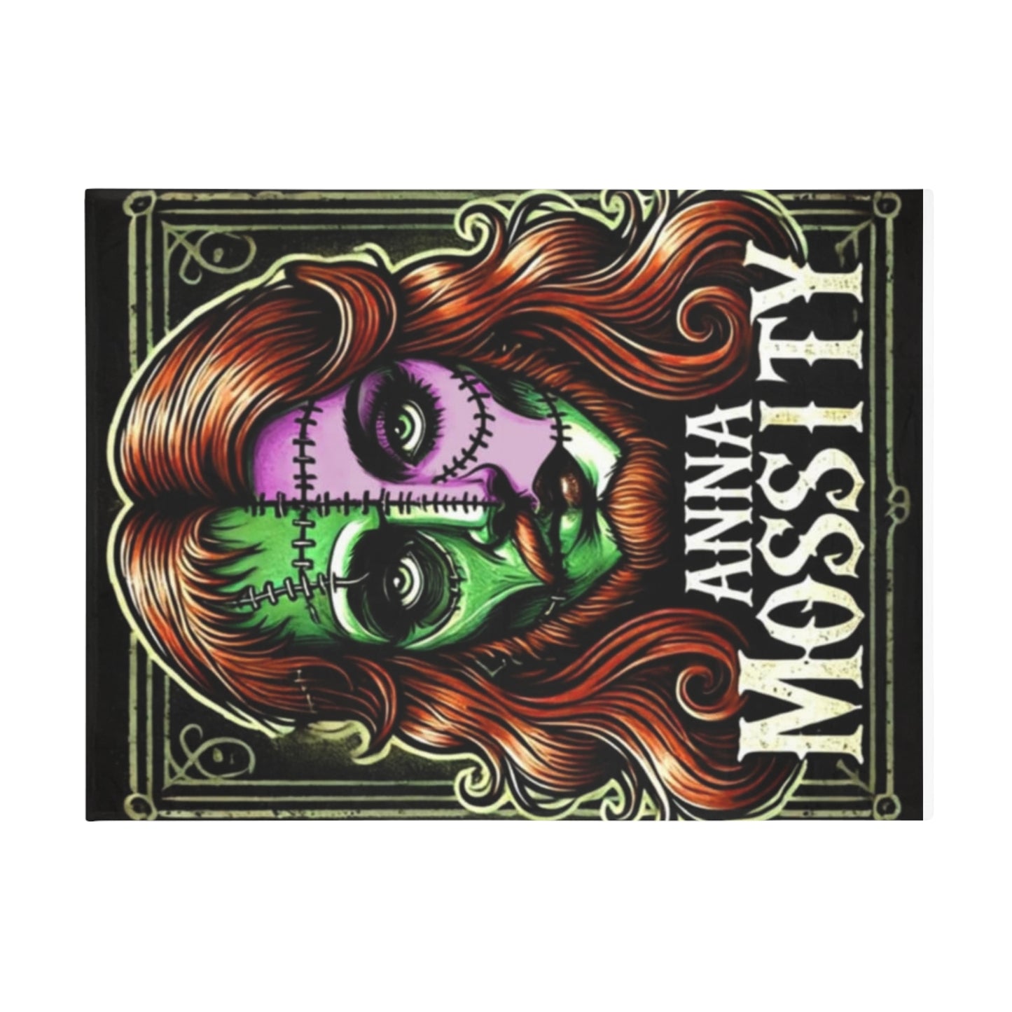 Gothic Horror Plush Fleece Blanket - Anna Mossity Design