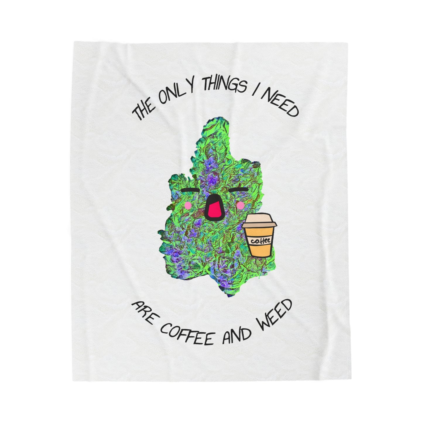 "Coffee and Weed" Velveteen Plush Blanket