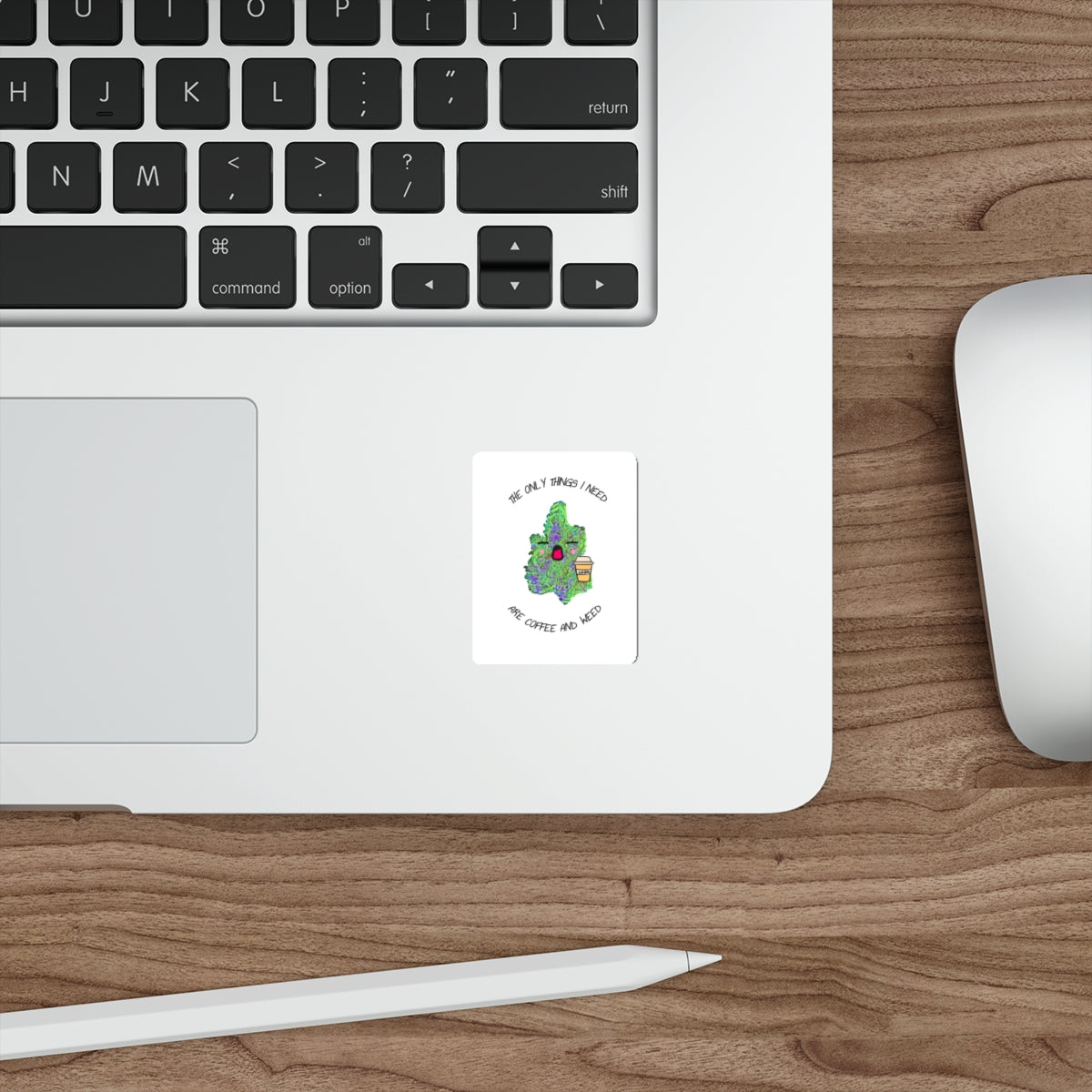 Die-Cut Stickers: Coffee & Weed Vibes - Fun Laptop Decal, Stoner Gift, Quirky Home Decor, Eco-Friendly Sticker