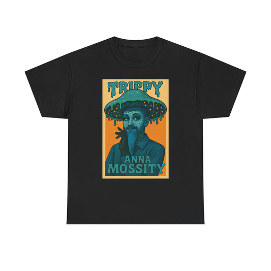 Trippy Unisex Heavy Cotton Tee with Anna Mossity Design - Perfect for Music Festivals or Casual Outings