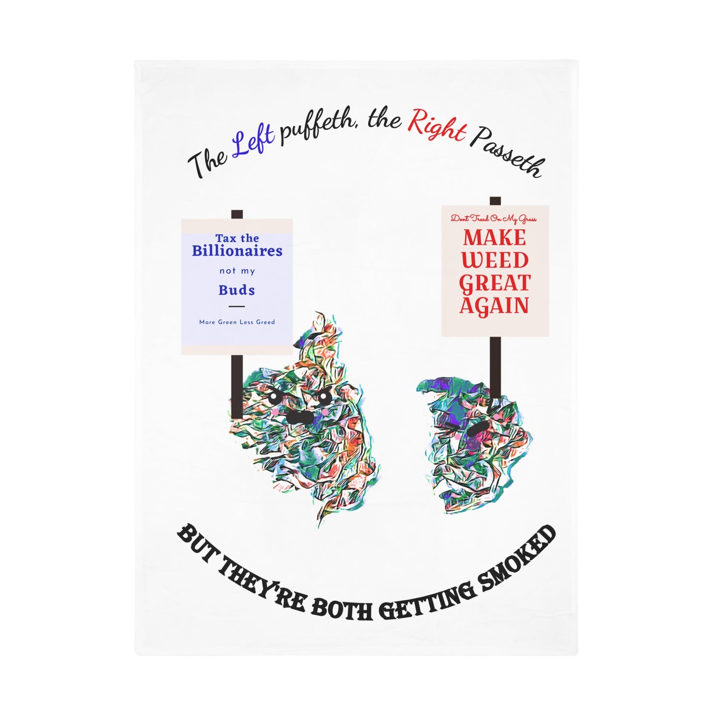 Political Pun Plush Fleece Blanket - "United Strains of America"